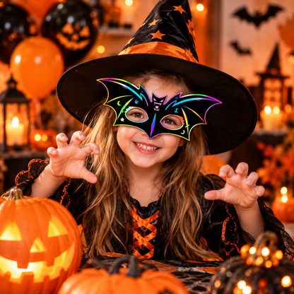 Halloween Scratch Art Mask Set